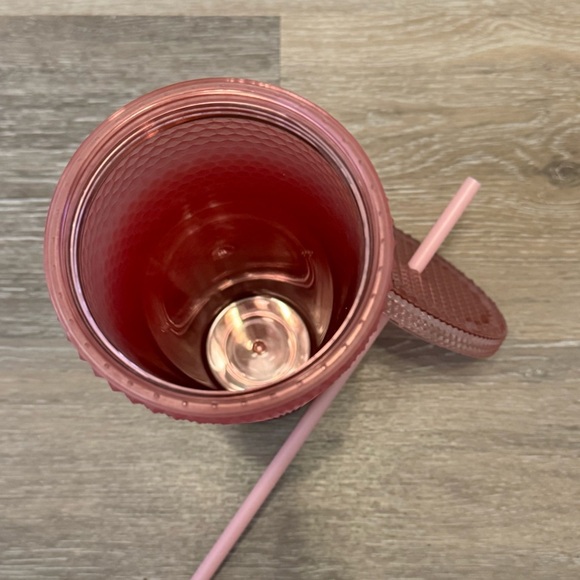 Starbucks 2021 Blush Pink Waxberry Ombre Gradient Studded 24oz Venti Tumbler Cup - Picture 4 of 7